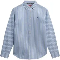 Superdry pour femme. W4010565A Chemise slim oxford bleu (XS), Casuel, Coton, Classique, Manche longue