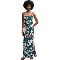 Superdry pour femme. W8012049A Robe Printed Maxi Slip Dress verte (S), Casuel, Viscose, Sans manches / bretelles