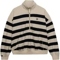 Superdry Studios Stripe Half Zip Sweatshirt Blanc,Bleu 2XS Femme