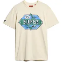 Superdry pour homme. M1012018A Workwear T-shirt graphique Gasoline blanc cassé (S), Casuel, Coton, Manche courte
