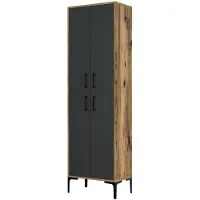 Dmora Amata - Grand placard multi-usage, 60x200h cm Marron Noyer, 5 étagères