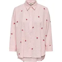 ONLY Carmakoma Chemisier 'CARNEW LINA GRACE' marron / rose / rouge vif / blanc