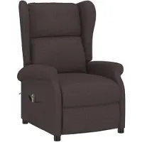 vidaXL Fauteuil à oreilles avec fonction de couchage Électrique Marron foncé Tissu