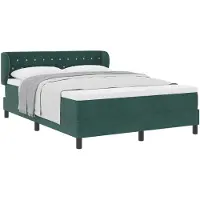 vidaXL Lit boxspring avec matelas vert foncé 160 x 200 cm velours