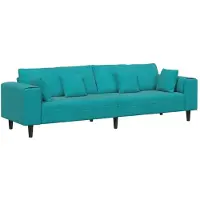 vidaXL Canapé turquoise 250 x 77 x 76 cm en velours
