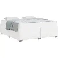 vidaXL Cadre de lit avec matelas Blanc 180 x 200 cm Tissu