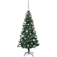 vidaXL Sapin de Noël artificiel pré-éclairé Vert 210 cm PVC et métal