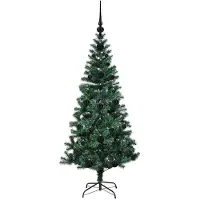 vidaXL Sapin de Noël artificiel pré-éclairé Vert 120 cm PVC et métal