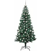 vidaXL Sapin de Noël artificiel pré-éclairé Vert 240 cm PVC et métal