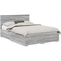 vidaXL Cadre de lit gris Sonoma 140 x 190 cm Bois composite