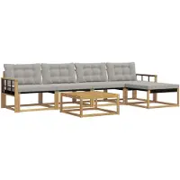 vidaXL Ensemble de canapés d'extérieur , 6 pièces, blanc et gris clair