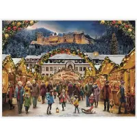 Richard Sellmer Verlag Calendrier de l'Avent de Heidelberg avec le motif du Vieux Pont et du château