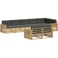 vidaXL Ensemble de canapés d'extérieur , 8 pièces, blanc et anthracite