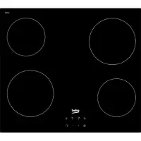 Beko HIC 64400 E, Noir, Encastrable, 60 cm, Vitrocéramique, Vitrocéramique, 4 zones