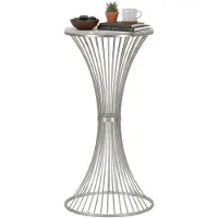 Dmora Merli - Table Basse, 50x50x100h cm Argent, Structure Tressée