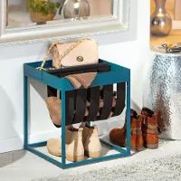 Dmora Limana - Table basse, 35x40x35h cm bleu, Forme Carrée
