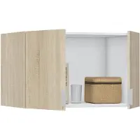 Dmora Carre - Armoire multi-usage 2 portes, 80x49h cm Chêne brun, 1 étagère