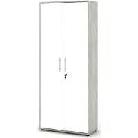 Dmora Saponara - Armoire Multi-Usages 2 Portes, 79x188 cm Gris Ciment, 4 Étages