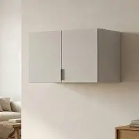 Dmora Carre - Armoire polyvalente 2 portes, 80x49h cm blanc, une étagère