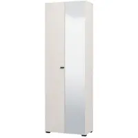 Dmora Azzano - Garde-robe 2 Portes, 64x194h cm Blanc, Porte-manteaux