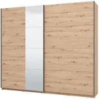 Dmora Resiutta - Grande Armoire, 245x218h cm Chêne Brun Noeud, 2 Étagères