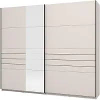Dmora Peio - Grande Armoire, 245x218h cm Blanc Crème, Porte-manteaux