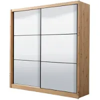 Dmora Godrano - Grand Placard, 213x216h cm Chêne Nodé Marron, Porte-manteau