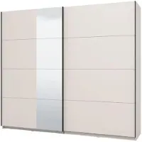 Dmora Resiutta - Grande Armoire, 245x218h cm Blanc Crème, Portemanteau