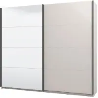 Dmora Laghi - Grande Garde-robe 245x218h cm Blanc Crème, Portemanteau