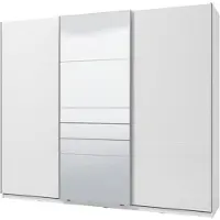 Dmora Carasco - Garde-robe Grande, 263x224h cm Blanc Mat, Porte-manteaux