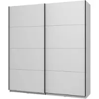 Dmora Cariano - Grande Armoire, 195x218h cm Blanc Mat, 2 Étagères