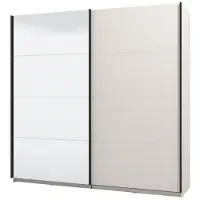 Dmora Laghi - Garde-Robe Grand, 220x218h cm Blanc Crème, Porte-manteaux