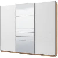 Dmora Carasco - Grande Garde-Robe, 263x224h cm Blanc Mat, Portemanteaux