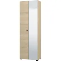 Dmora Azzano - Armoire 2 Portes, 64x194h cm Chêne Marron, Porte-manteau