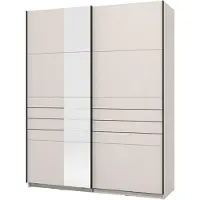 Dmora Vialone - Grande penderie, 146x218h cm Crème blanche, Porte-manteaux