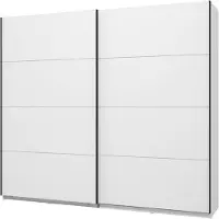 Dmora Salemi - Grande Armoire, 245x218h cm Blanc Mat, Porte-Manteaux