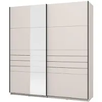 Dmora Siri - Grande garde-robe 195x218h cm Blanc Crème, Porte-manteaux