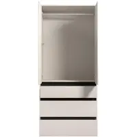 Dmora Vimercatii - Armoire 2 Portes, 93x211h cm Blanc, Porte-manteaux
