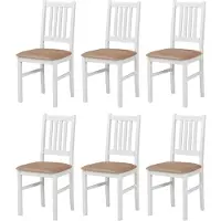 LeafDesign ESSZIMMERSTUHL - Lot de 6 chaises de salle à manger, modèle Bos, couleur blanche, référence 292