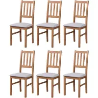 LeafDesign ENSEMBLE DE 6 CHAISES ESSZIMMERSTUHL, modèle Bos 4, finition bois clair, couleur noyer, modèle Soro, dimensions 90
