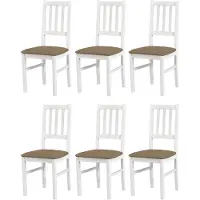 LeafDesign ESSZIMMERSTUHL - Lot de 6 chaises de salle à manger, modèle Bos, couleur blanche, référence Inari 23