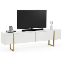 Dmora Lilith - Meuble TV, 180x30x50h cm Blanc, une étagère