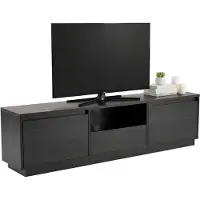 Dmora Morrigan - Meuble TV noir 160x30x42h cm, 1 étagère