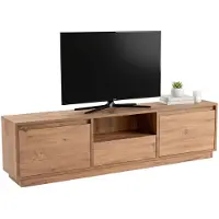 Dmora Morrigan - Meuble TV, 160x30x42h cm, Marron Pin, une étagère