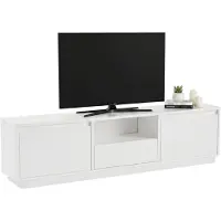 Dmora Morrigan - Meuble TV, 160x30x42h cm Blanc, une étagère