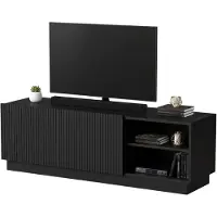 Dmora Terminé - Meuble TV, 150x40x48h cm Noir, 3 Étagères