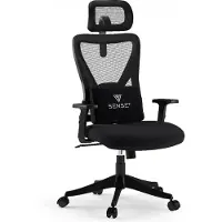 Sense7 Tone : chaise de bureau ergonomique, chaise de travail, chaise de bureau pivotante, réglable en hauteur, avec appui-tête et accoudoirs, jusqu'à 130 kg, en maille noire
