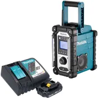 Makita DMR 116 RY1 Radio de chantier sans fil 14,4 - 18 V AM FM AUX + 1x batterie 1,5 Ah + chargeur