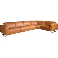ANGEL CERDA SL Angel Cerdá Canapé d'angle relax modulable en cuir marron 6263