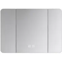 OTITEC Armoire miroir LED salle de bain blanche - 100 cm - ELINA